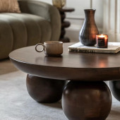 Round Coffee Table – Dark Wood